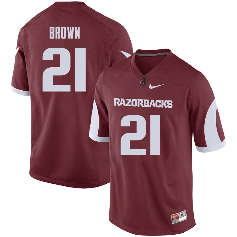 Men #21 Montaric Brown Arkansas Razorback College Football Jerseys Sale-Cardinal